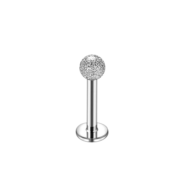 Piercing do pery – Labret strieborná farba, matné guličky