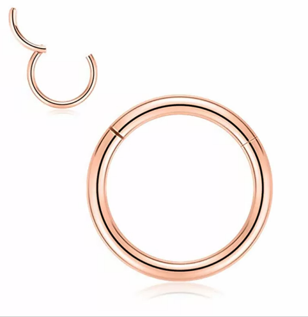 Piercing do ucha Helix a nosa - krúžok ružový zlatý