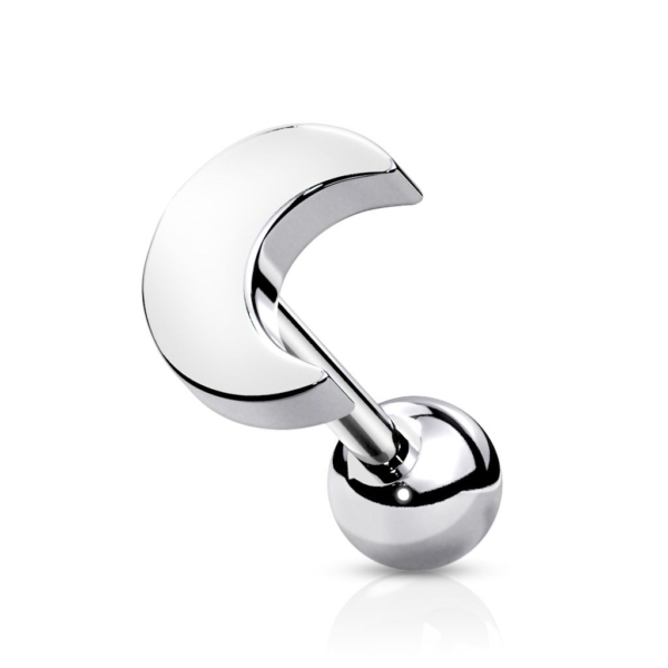 Piercing do ucha Helix / Tragus Mesiac strieborný