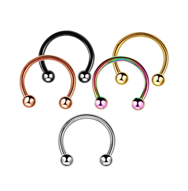 Piercing Polkruh s guličkami do ucha - Helix, nosa - Septum