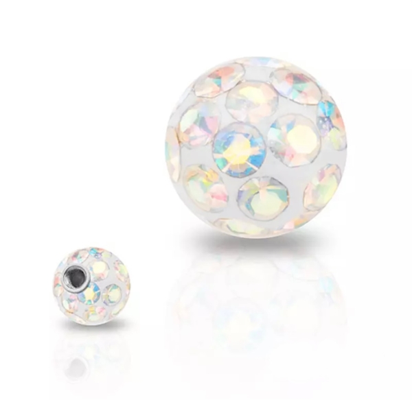 Piercing gulička Swarovski 1,6mm dúhová