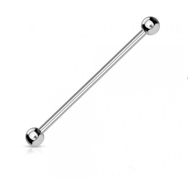 Piercing do ucha Industrial strieborný s guličkami