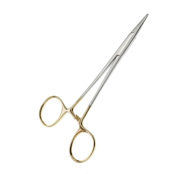 Kliešte na piercing pean zlatý 12,5 cm