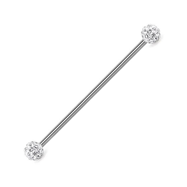 Piercing do ucha Industrial so Swarovski guličkami